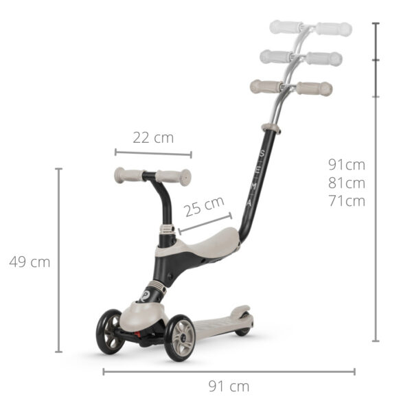 Trotineta 3-in-1 QPlay SEMA Beige - imagine 4