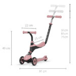 Trotineta 3-in-1 QPlay SEMA Pink - imagine 3