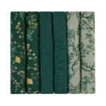 Scutece de muselina, 6 buc. 30x30cm Secret Garden Green