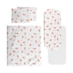 Set lenjerie pentru carucior, cu protectie impermeabila, 6 piese Lorelli Bears&Pillows
