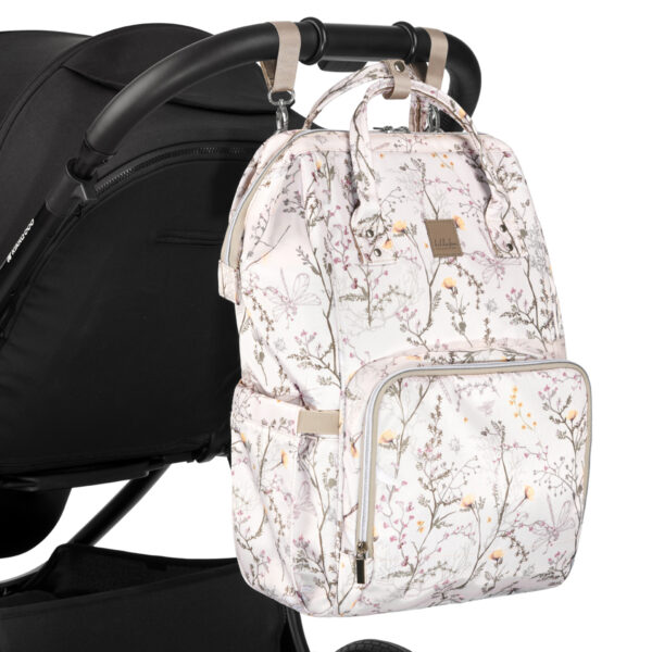 Rucsac pentru accesorii Kikkaboo SIENA Luxe Secret Garden Beige - imagine 10