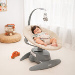 Șezlong-leagan electronic Lorelli CRADLE BELLA Frosty Green Stars - imagine 4