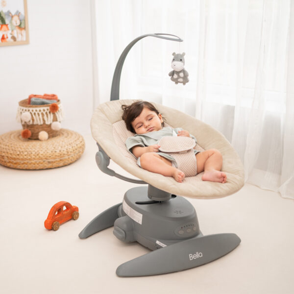 Șezlong-leagan electronic Lorelli CRADLE BELLA Frosty Green Stars - imagine 4