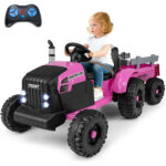 Tractor electric pentru copii TRONT Pink - imagine 2