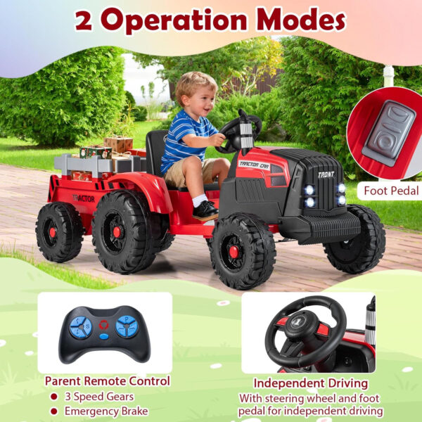 Tractor electric pentru copii TRONT Red - imagine 3