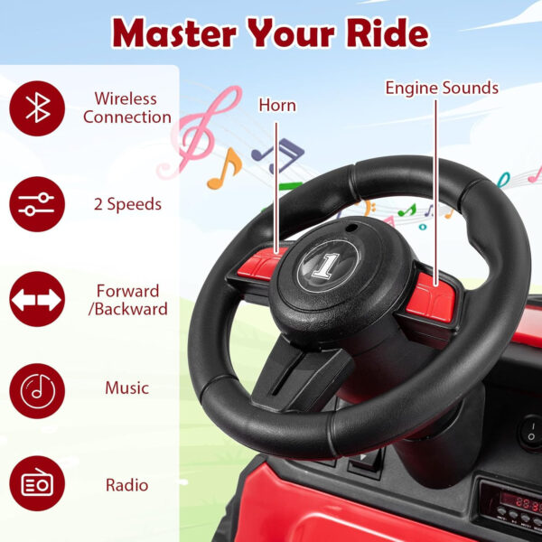 Tractor electric pentru copii TRONT Red - imagine 4